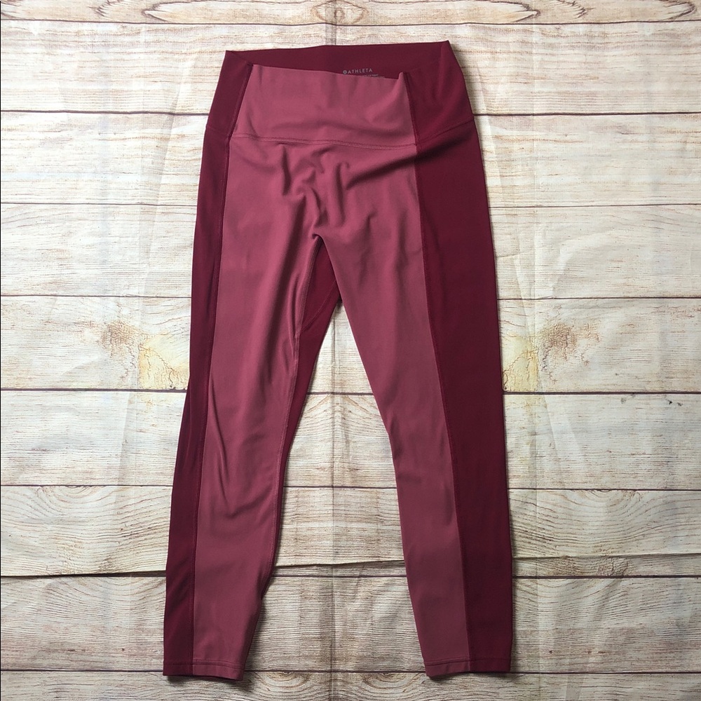 Athleta Transcend Color block 7/8 Tights 💜